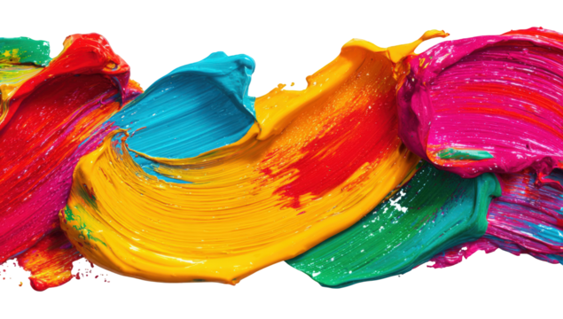 Abstract painting of vibrant, swirling colors