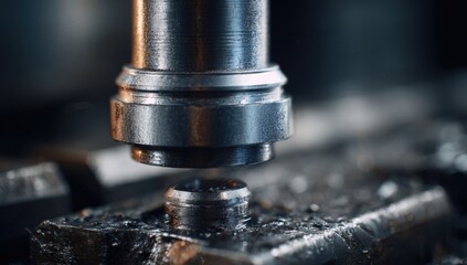 Close-up of metal parts in machine