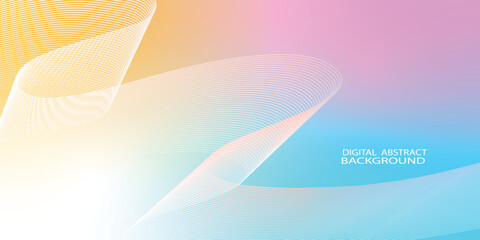 Abstract lines Pastel rainbow gradient background Ecology concept. vector, illustration