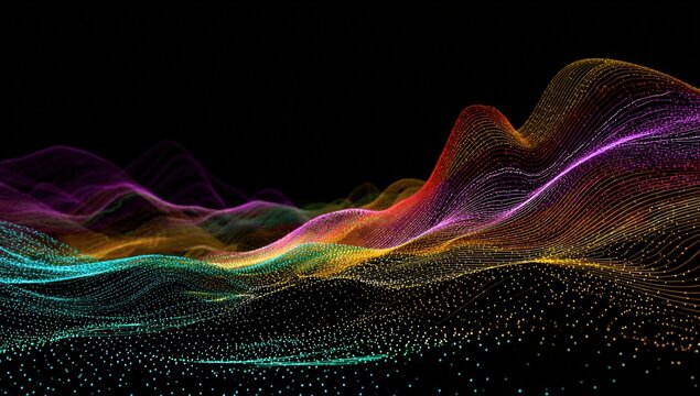 Abstract multicolored digital landscape