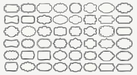 Elegant vintage decorative frames and borders collection for design projects