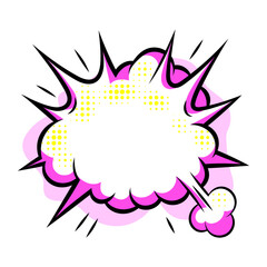 Cartoon speech bubble explosion. Pop art illustration in comic style.