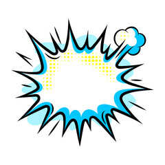Cartoon speech bubble explosion. Pop art illustration in comic style.