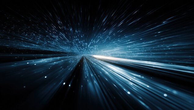 Dark, fast-moving tunnel