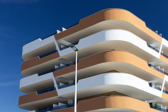 Modern Mediterranean architecture on a sunny day