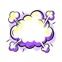 Cartoon speech bubble explosion. Pop art illustration in comic style.