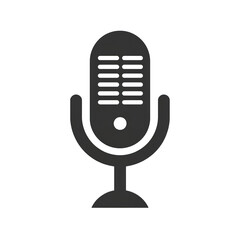 Vintage microphone icon for broadcasting or audio recording
