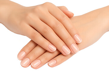 Fototapeta premium ai elegant and well-manicured hands with soft nude nail polish resting on a neutral background