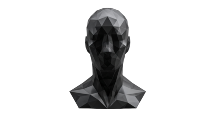 Geometric human head sculpture