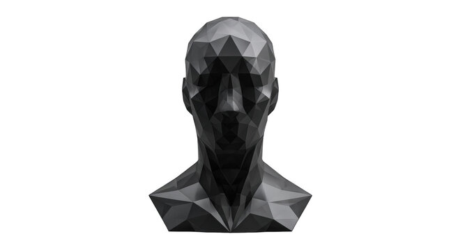 Geometric human head sculpture