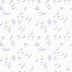 hand draw bird texture print pattern