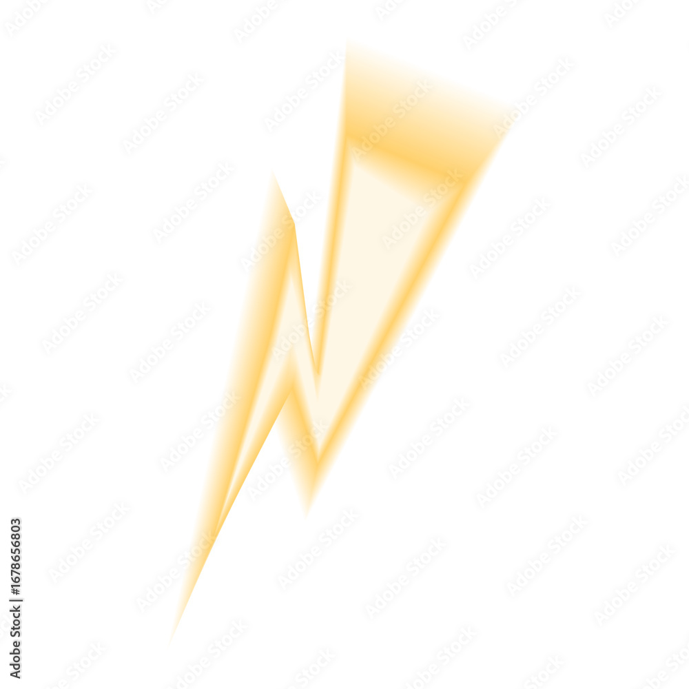 Poster smooth gradient lightning shape. y2k retro forms. yellow thunderbolt icon isolated on transparent ba