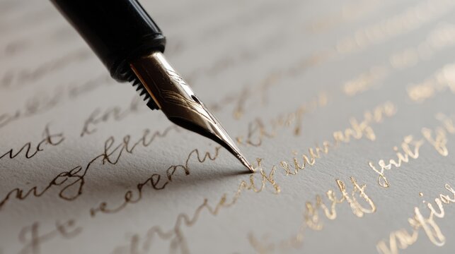 Elegant calligraphy with gold ink on paper for invitations and stationery design,Black History Month