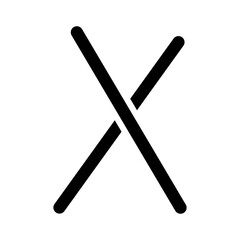 Illustration showing a black icon of sushi, rolls and other attributes of Japanese food, on a white background