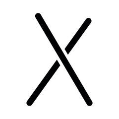 Illustration showing a black icon of sushi, rolls and other attributes of Japanese food, on a white background