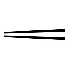 Illustration showing a black icon of sushi, rolls and other attributes of Japanese food, on a white background