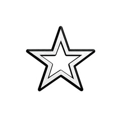 Obraz premium Simple outline of a star with a bold border on a white background