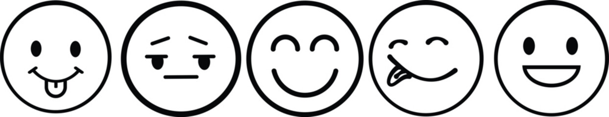 Emotion icon set.Rating happy neutral sad emoji emotion icon customer satisfaction smiley good bad medium reaction.