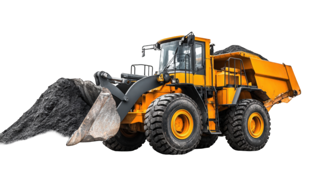 Yellow heavy-duty dump truck