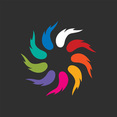 Fototapeta premium Fire Flame. fire Logo vector template. Fireball logotype icon vector. sun fire.&nbsp;color&nbsp;sun&nbsp;logo.