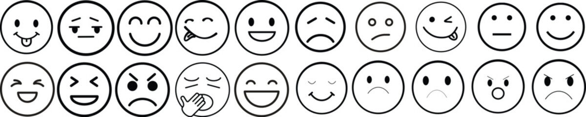 Fototapeta premium Emotion icon set.Rating happy neutral sad emoji emotion icon customer satisfaction smiley good bad medium reaction.