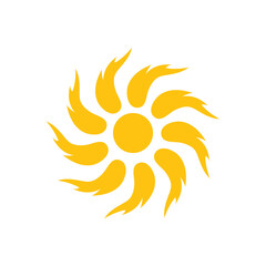Fire Flame. fire Logo vector template. Fireball logotype icon vector. sun fire. color sun logo.