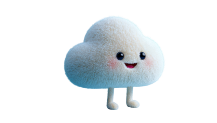 Cute fluffy cloud character
