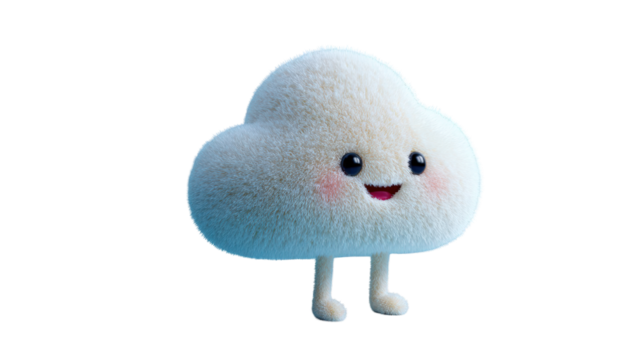 Cute fluffy cloud character