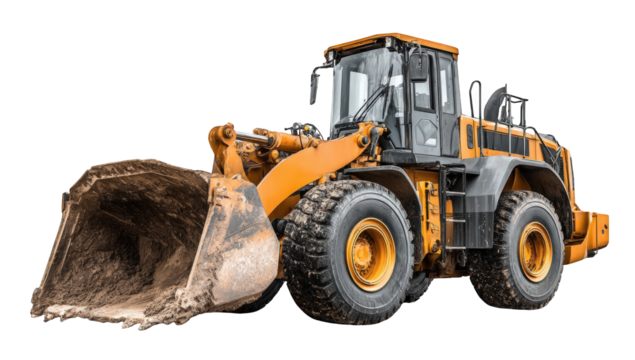 Heavy construction vehicle, front view