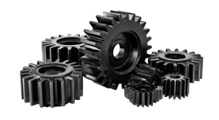 Several metal gears interlocked