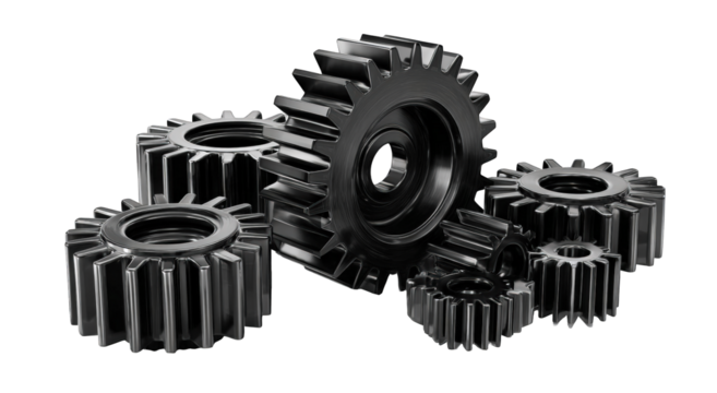 Several metal gears interlocked