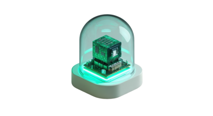 3D render of a chip in a dome