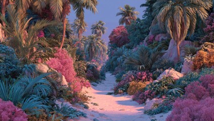 Obraz premium Tropical Paradise Pathway