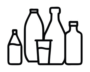 Transparent green wine bottles and glasses are isolated against a black background