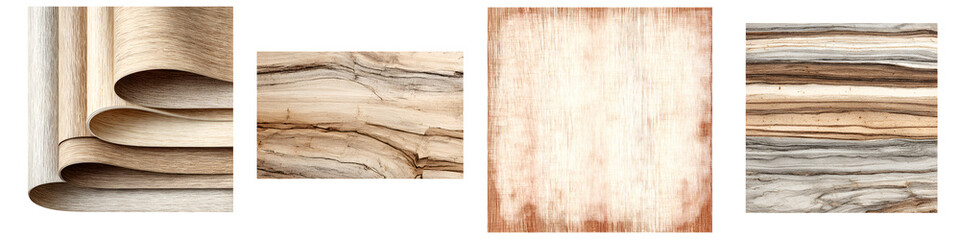 Fototapeta premium Collection of Wood Texture Backgrounds for Mockups, Brown and Neutral Tones