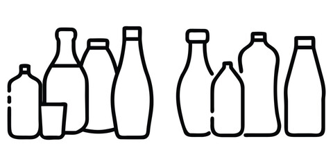 A colorful collection of liquid-filled bottles and various medical instruments, including a syringe, in a vector illustration