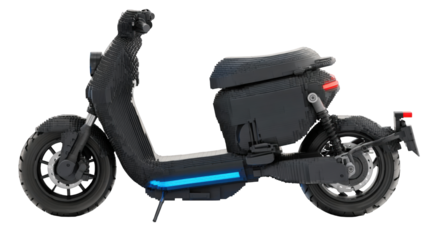 Side view of a black scooter