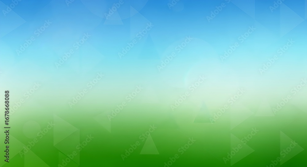 Poster abstract green and blue gradient background with geometric shapes and soft focus effect