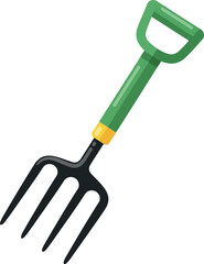 Garden fork tool for digging soil cultivating ground gardening vector
