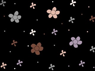 seamless pattern with flower on black background