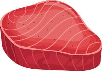Raw tuna steak fresh seafood delicious cuisine ingredient vector