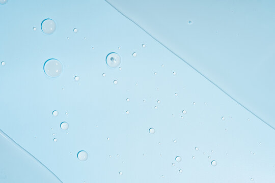 Abstract water bubbles on smooth blue background