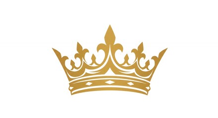 Ornate gold crown graphic design element