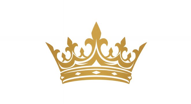 Ornate gold crown graphic design element