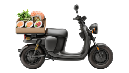 Motorcycle carrying food delivery