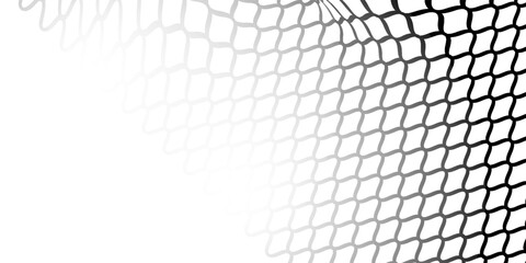 Broken wire mesh fence. Rabitz or chain link fence with cut hole. Torn wire pirson mesh texture. Cut metal lattice modern background