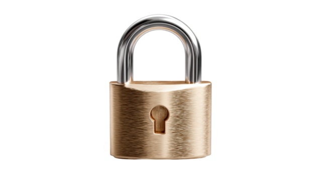 Brass padlock graphic
