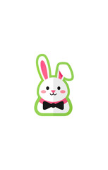 Obraz premium Cute cartoon rabbit with bowtie