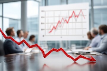 Business meeting with a declining graph (1)