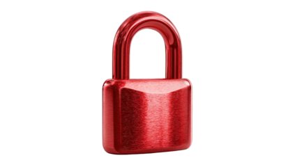3D rendering of a red padlock